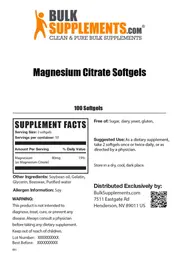 Label for Magnesium Citrate Softgels