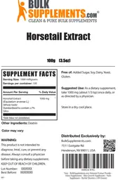 Label for Horsetail Extract
