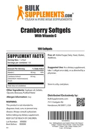 Label for Cranberry Softgels with Vitamin C