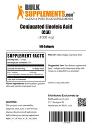 Label for Conjugated Linoleic Acid (CLA) (1000 mg)