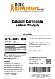 Label for Calcium Carbonate & Vitamin D3 Softgels