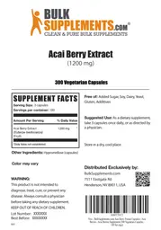 Label for Acai Berry Extract (1200 mg)