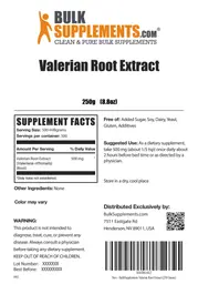 Label for Valerian Root Extract