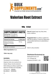 Label for Valerian Root Extract