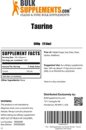 Label for Taurine