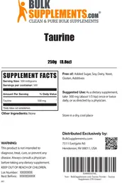 Label for Taurine