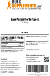 Label for Saw Palmetto Extract (320 mg)