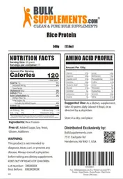 Label for Rice Protein