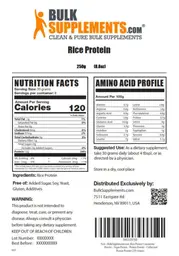 Label for Rice Protein
