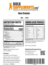 Label for Rice Protein