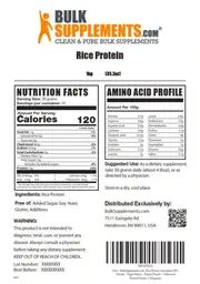 Label for Rice Protein