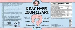Label for 10 Day Happy Colon Cleanse