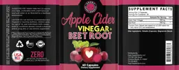 Label for Apple Cider Vinegar + Beet Root