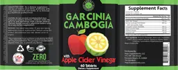Label for Garcinia Cambogia with Apple Cider Vinegar