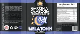 Label for Garcinia Cambogia with Melatonin