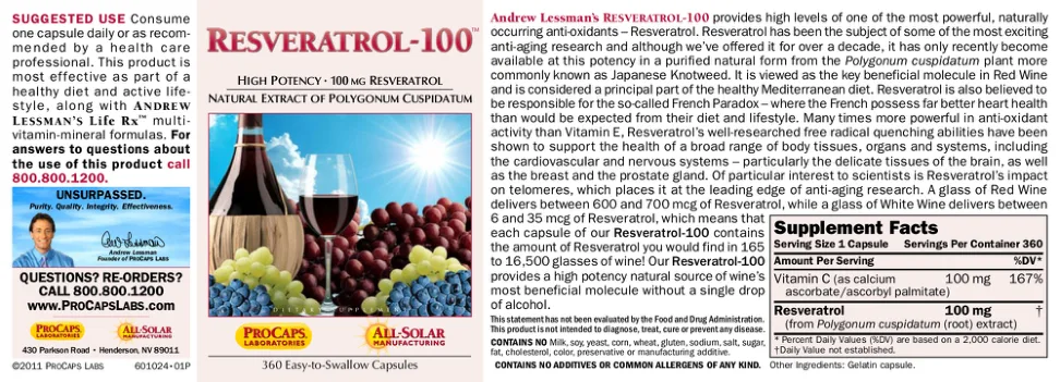 Label for Resveratrol-100
