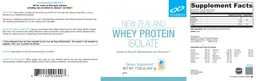 Label for New Zealand Whey Protein Isolate