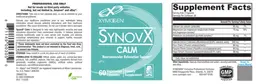 Label for SynovX Calm