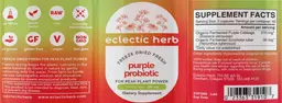 Label for Purple Probiotic 300 mg