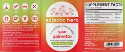 Label for Saw Palmetto 600 mg