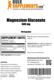 Label for Magnesium Gluconate 500 mg