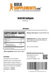 Label for Krill Oil Softgels 500 mg