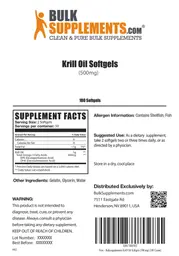 Label for Krill Oil Softgels 500 mg