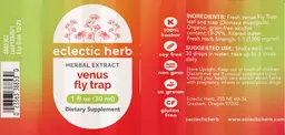 Label for Venus Fly Trap Extract