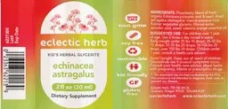 Label for Kid's Echinacea Astragalus