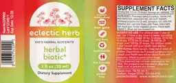 Label for Kid's Herbal Biotic