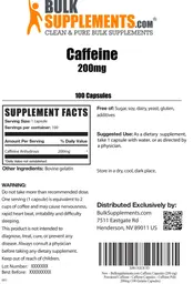 Label for Caffeine 200 mg