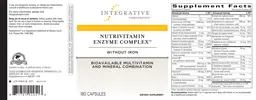Label for Nutrivitamin Enzyme Complex without Iron