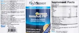 Label for ImmunoG PRP Natural Vanilla