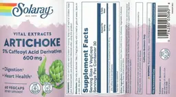 Label for Artichoke 600 mg