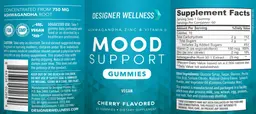 Label for Mood Support Gummies Cherry Flavored