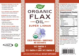 Label for Organic Flax Oil
