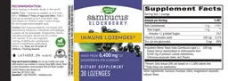 Label for Sambucus Elderberry Immune Lozenges