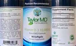 Label for Vitamin D-3 10,000 IU