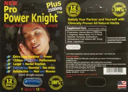 Label for Pro Power Knight Plus 2500 mg