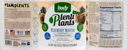 Label for PlentiPlants Blueberry Muffin