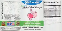 Label for Nexazyme Apple Cider Vinegar 1300 mg