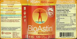 Label for Hawaiian Astaxanthin 4 mg