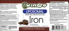 Label for Liposomal Iron Chocolate Flavor