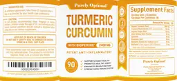Label for Turmeric Curcumin with Bioperine