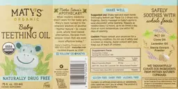 Label for Organic Baby Teething Oil