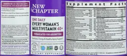 Label for Every Woman's One Daily Multivitamin 40+