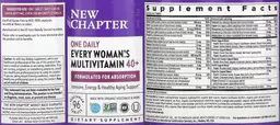 Label for Every Woman's One Daily Multivitamin 40+