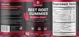 Label for Beet Root Gummies Pomegranate Flavor