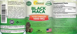 Label for Black Maca 1000 mg