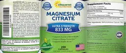 Label for Magnesium Citrate 833 mg